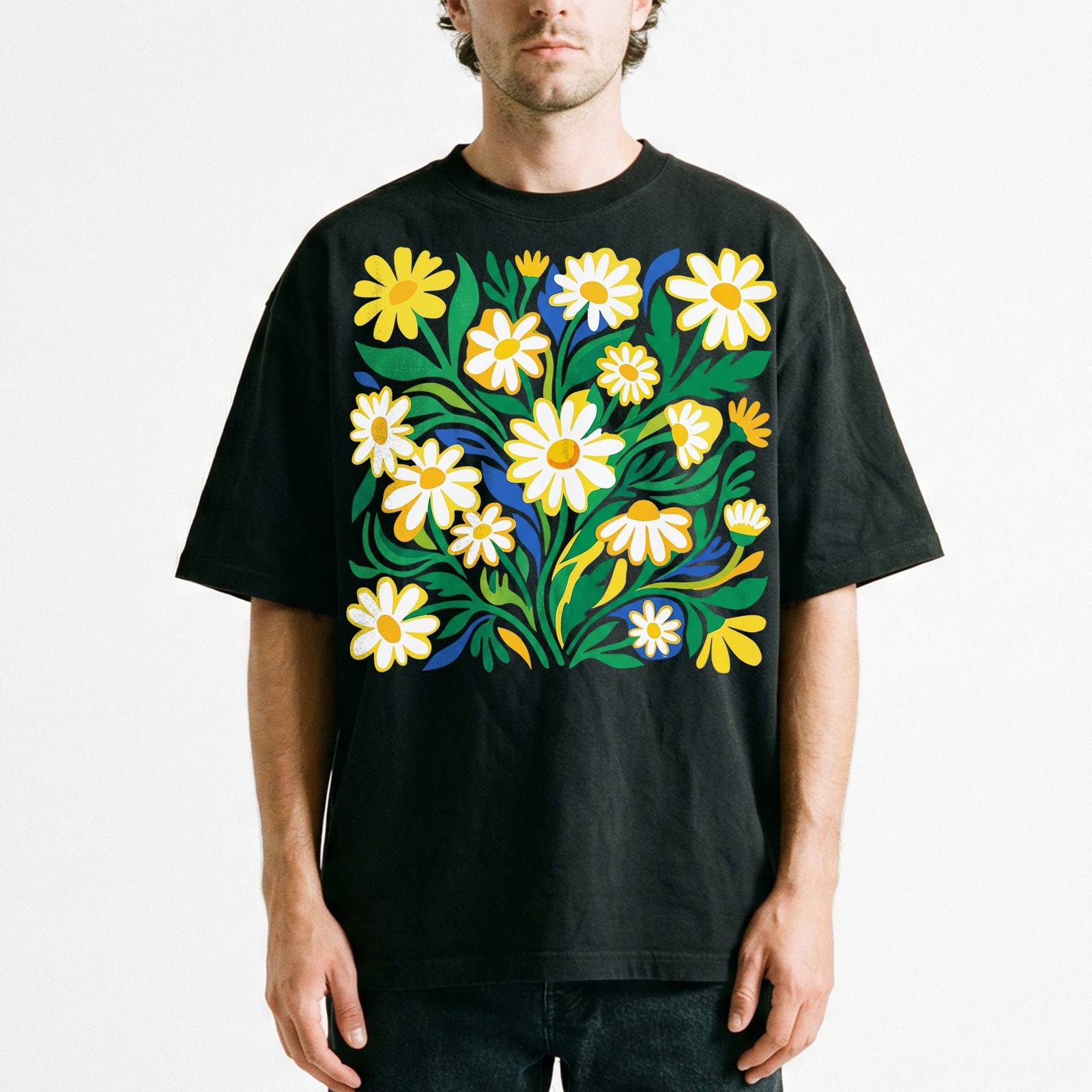 Groovy Floral Daisy T-Shirt Colorful Botanical Wildflower Nature Spring Tee gallery