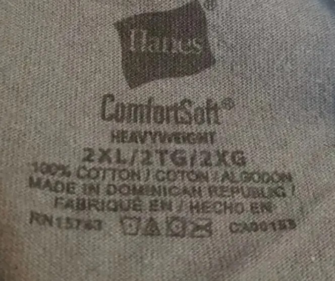 Hanes ComfortSoft T-Shirt Mens 2XL/TG Gray Short Sleeve Cotton Graphic Tee gallery