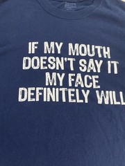 Funny Sarcastic Brisco Brands Men XL Navy Tee My Face Will Say It Graphic Quirky