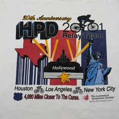 Vintage 2001 20th Anniversary HPD Relay Team Charity Run Graphic T-Shirt USA XL