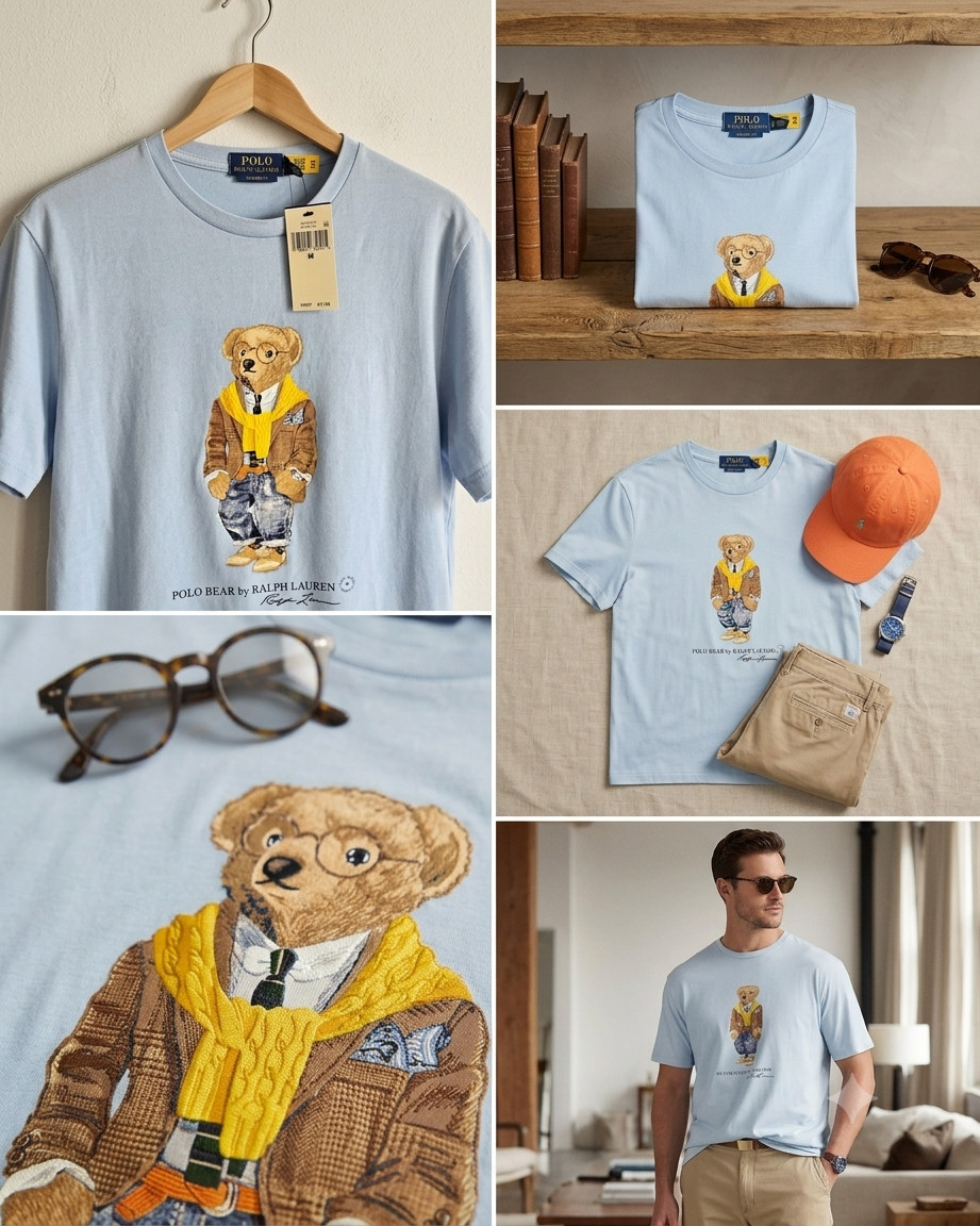 Polo Ralph Lauren Men`s Polo Bear Tee T-Shirt Blue gallery