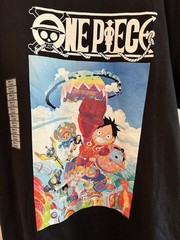 One Piece Anime Series Egg Head Future Island arc Group Artwork T-Shirt, Size L