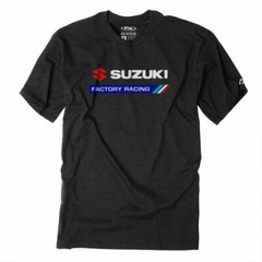 Factory Effex Suzuki Factory Racing Heather Charcoal T-Shirt Adult Licensed
