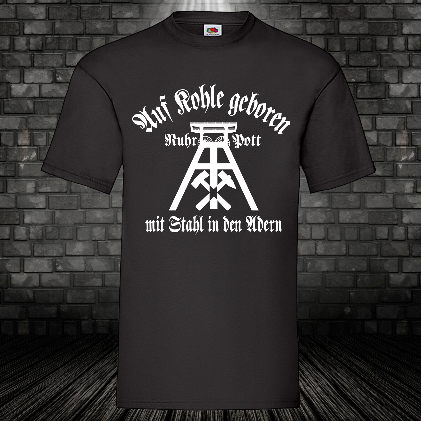 Born On Coal Shirt Ruhrpott Colliery Mining Coal T-Shirt Buddy Steiger -5XL gallery