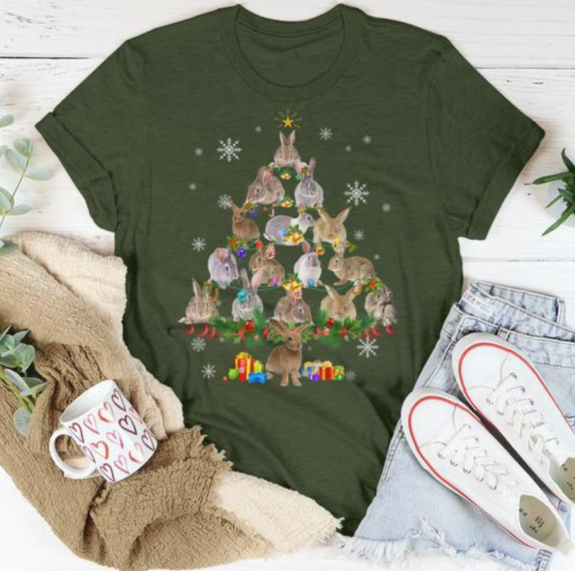 Green Christmas Rabbit all size Unisex t-shirt 1VT0065 gallery