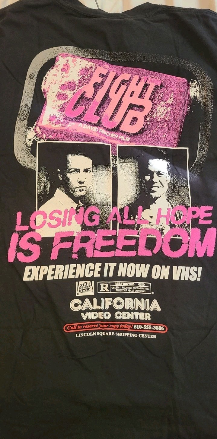 Fight Club Brad Pitt Rucking Fotten Movie Retro T-Shirt Shirt L Large gallery