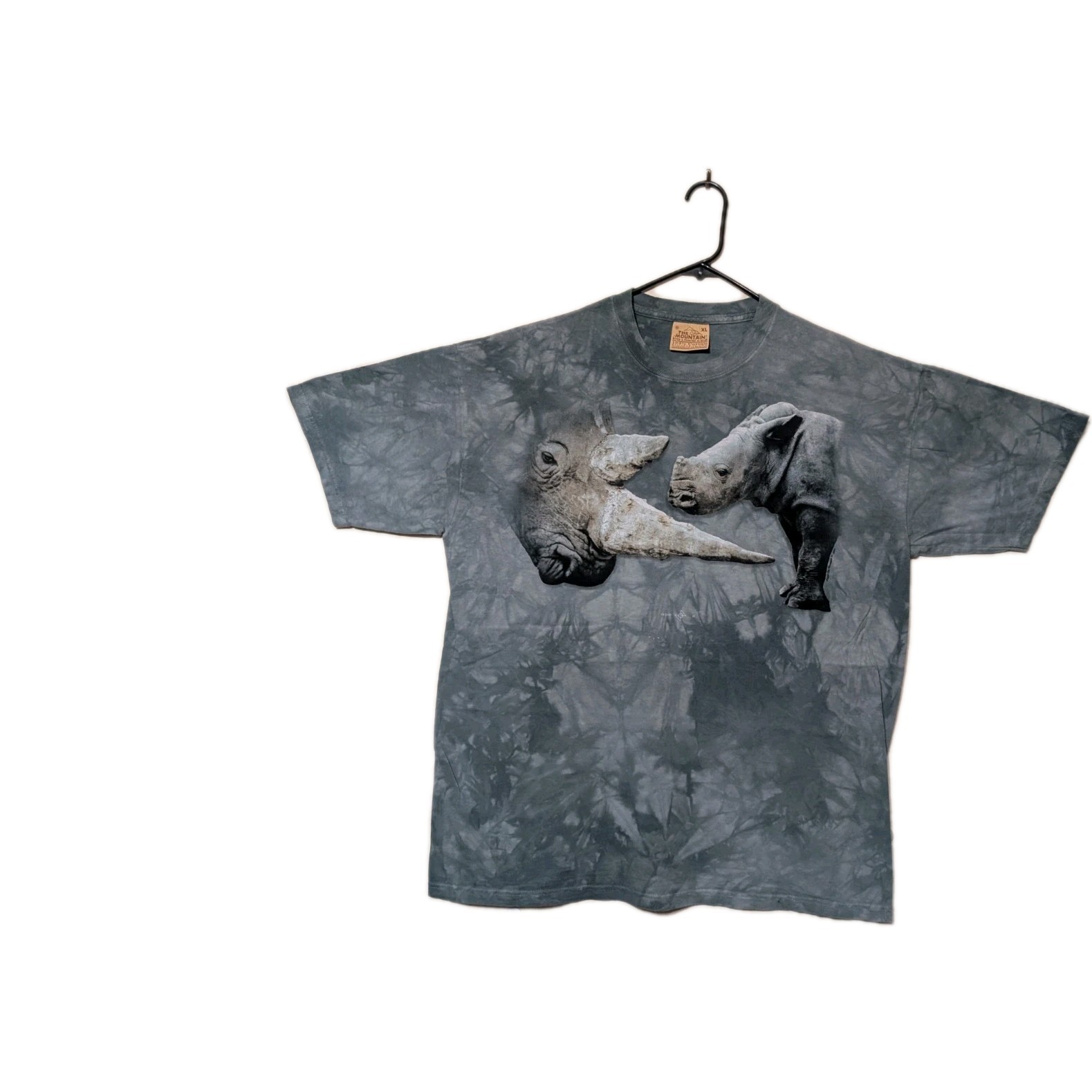 The Mountain Mens T-shirt Vintage Green "Black Rhino" Leather Tag XL #5489 gallery