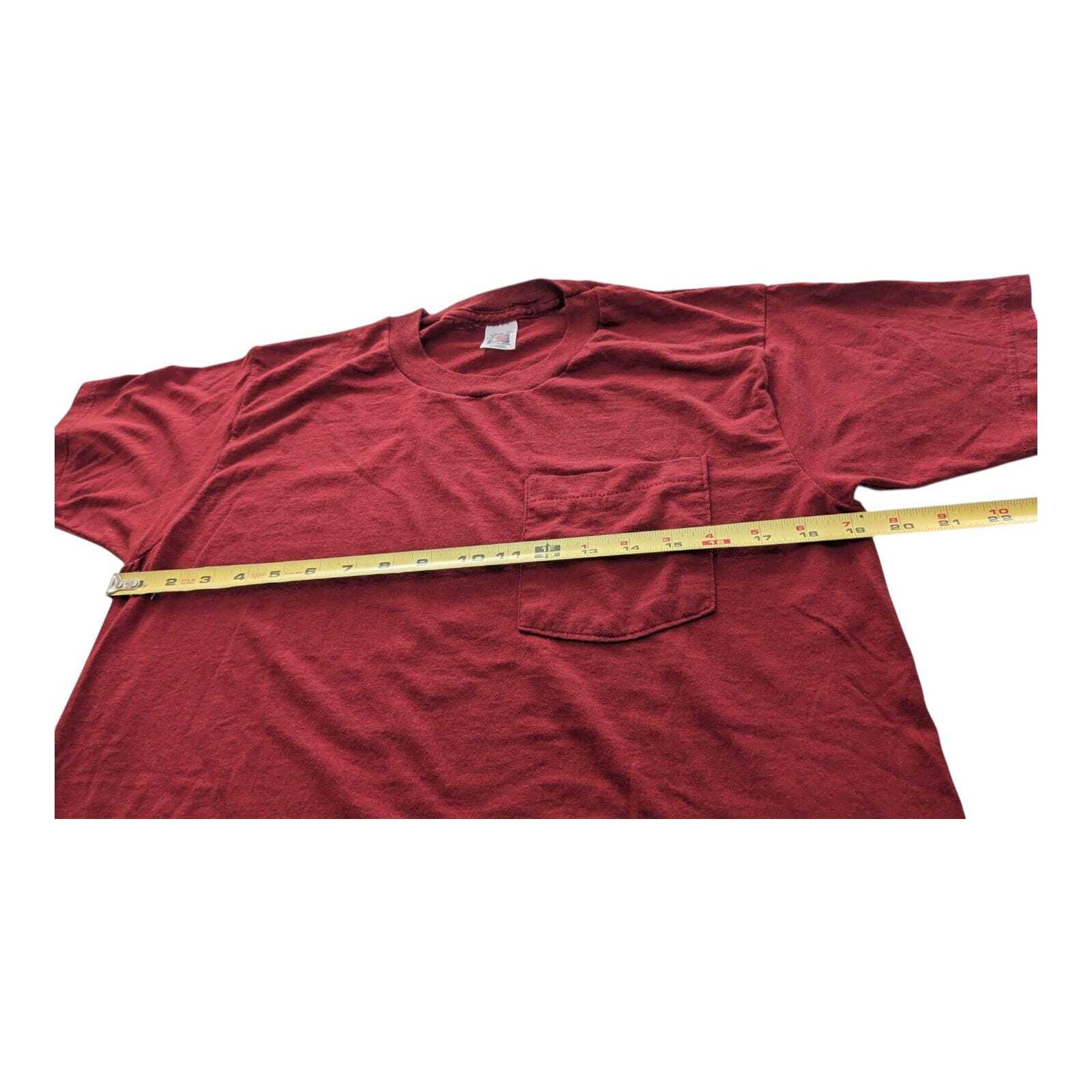 Fruit Of The Loom Golden Blend Vintage Blank Blue Pocket T Shirt Large 42-44 gallery