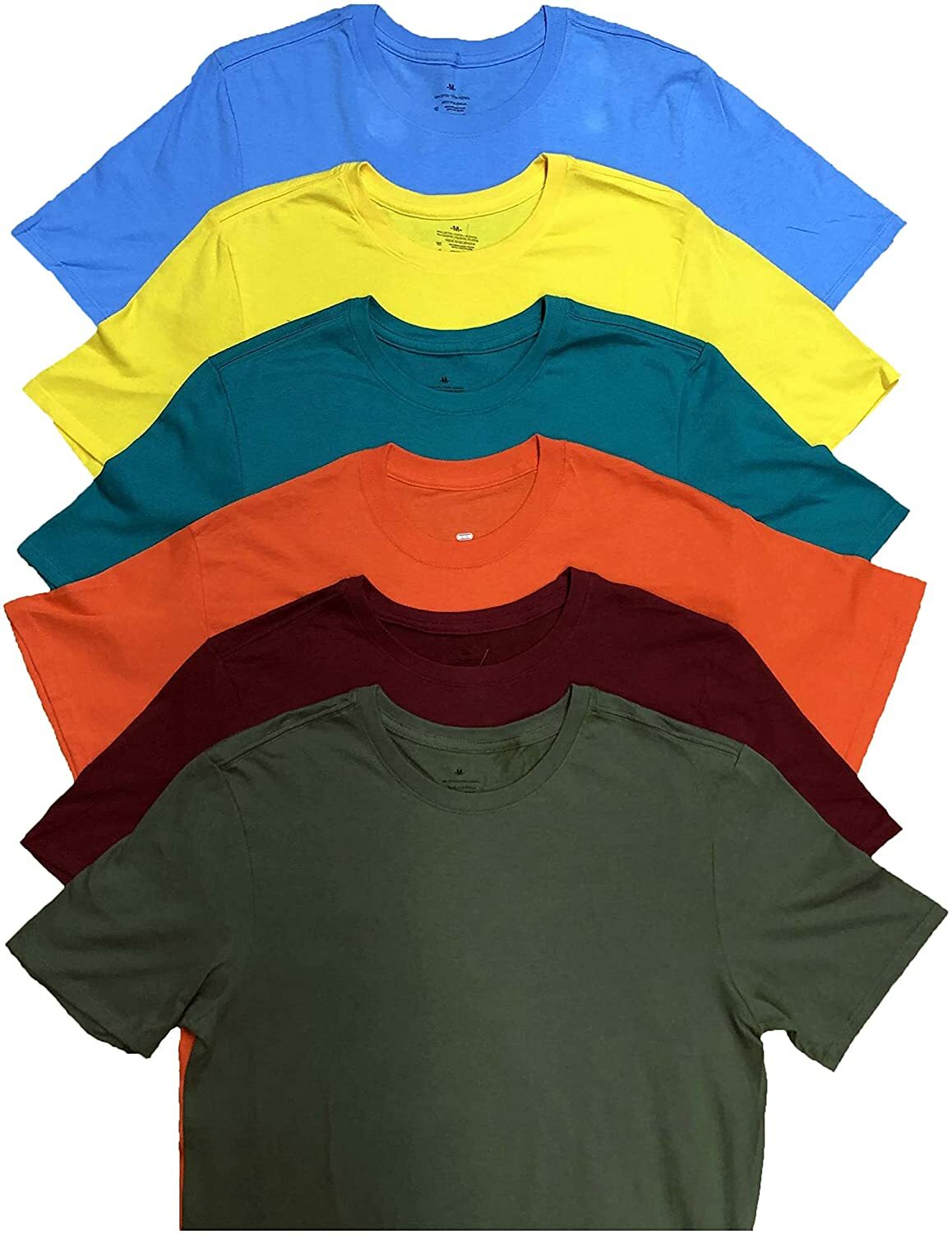SOCKS'NBULK Mens Cotton Crew Neck Short Sleeve T-Shirts Mix Colors Bulk Pack gallery
