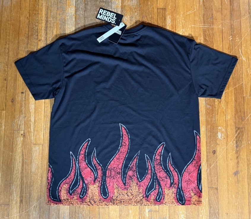 Rebel Minds Flame 8 Ball T Shirt Size Large