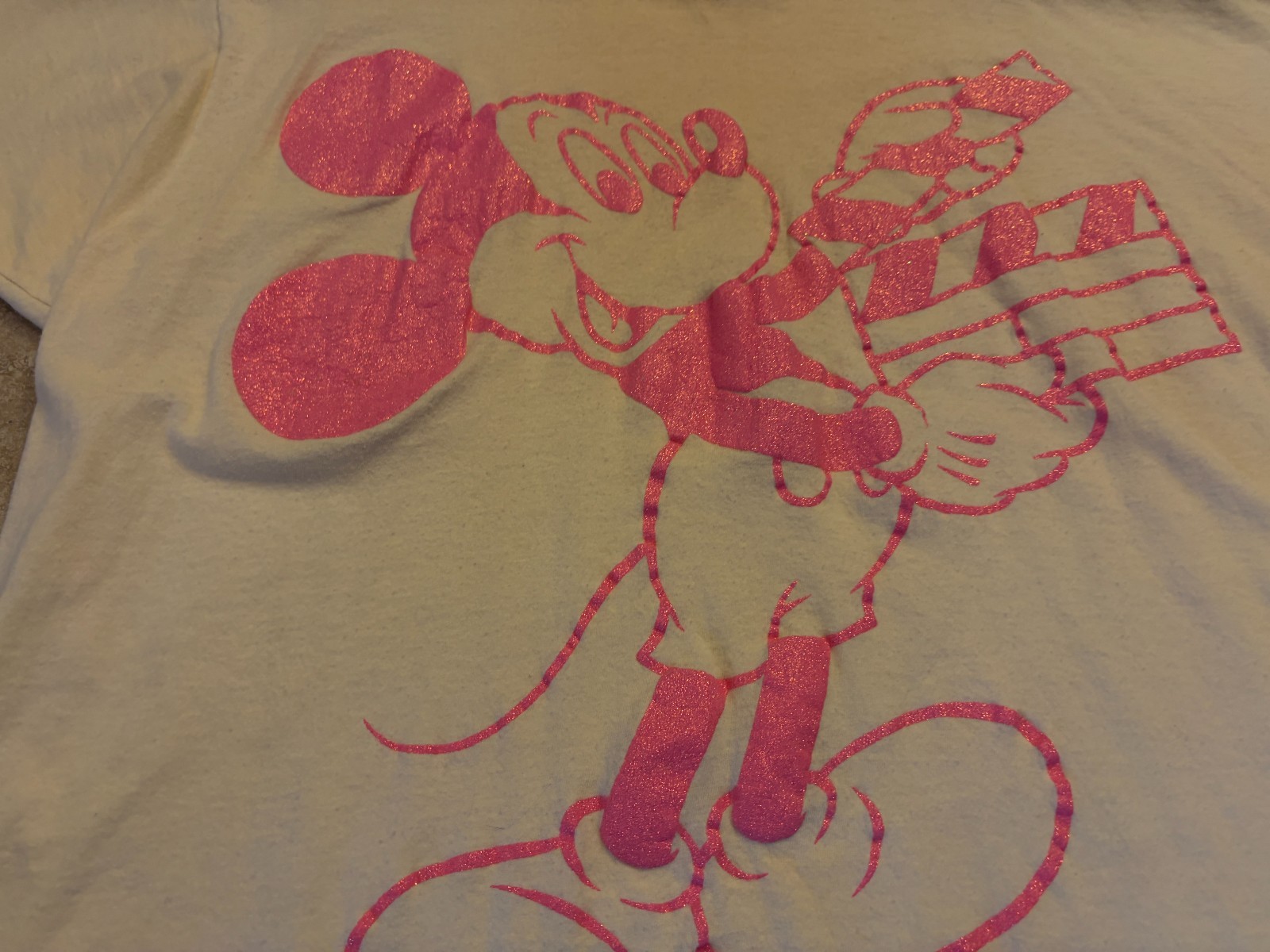 Diamond Dust Vintage Disney Mickey Mouse White Pink Glitter gallery