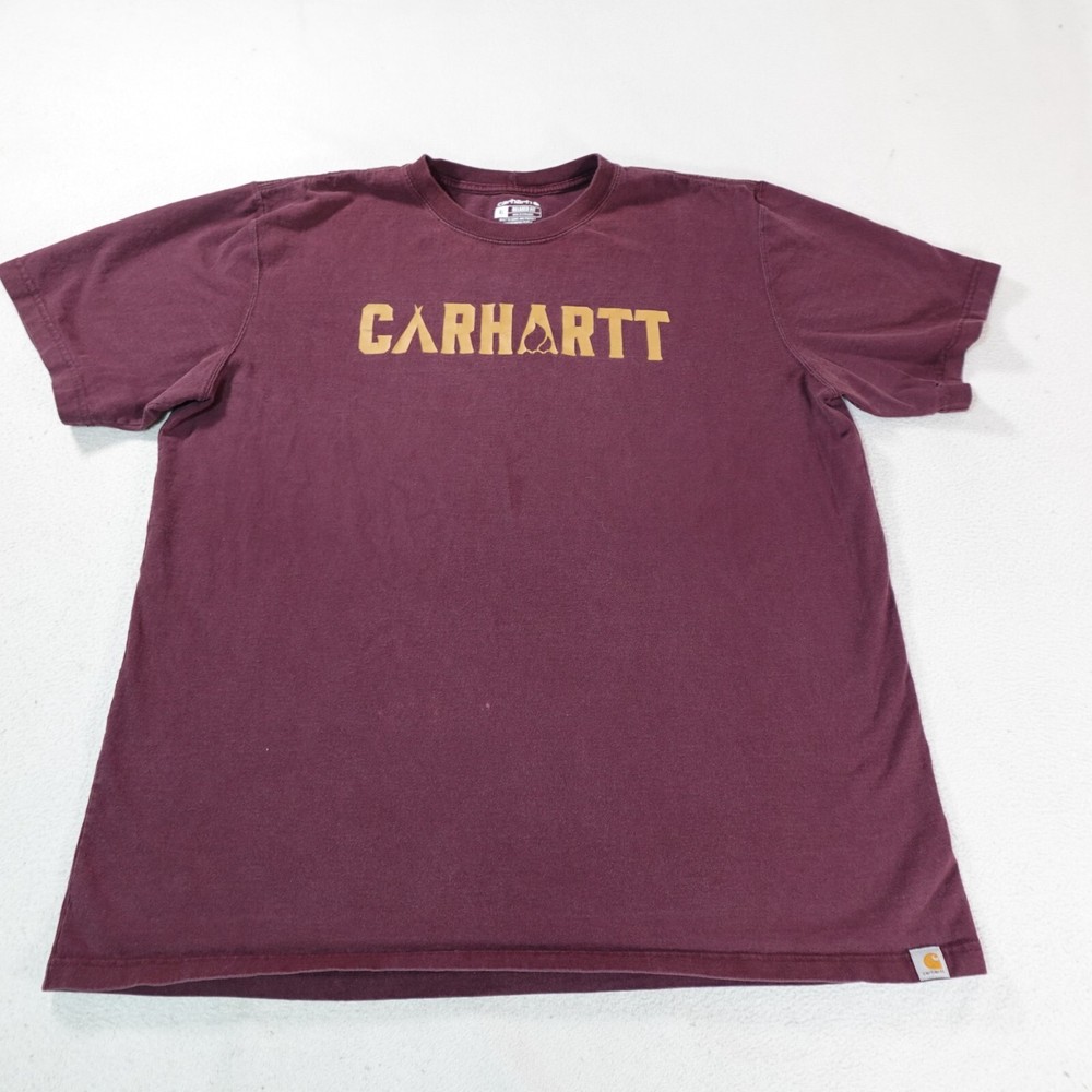 Carhartt Shirt Mens Extra Large Red Workout Campfire Workout Exercise T Top