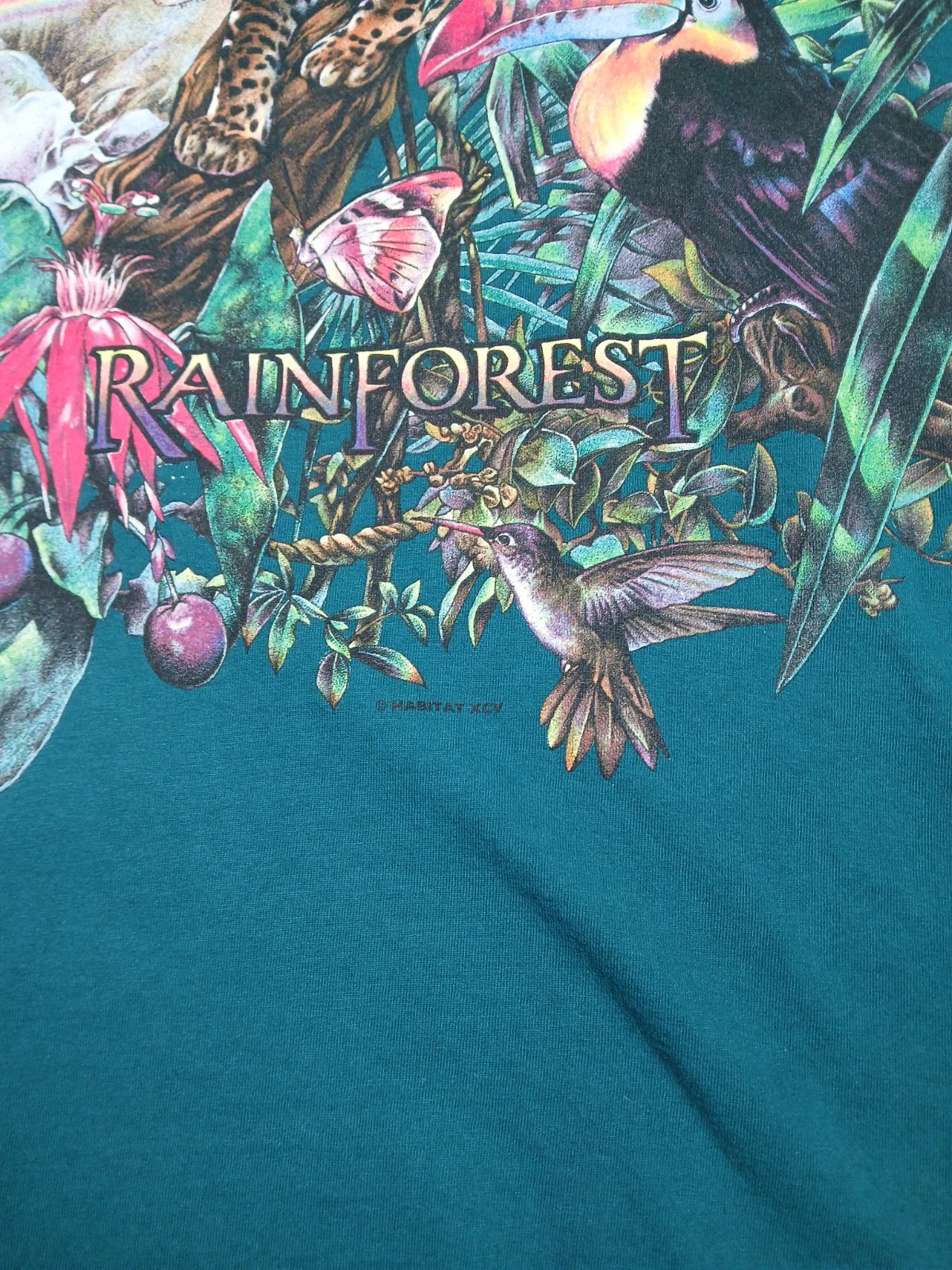 Rain Forest Cafe All Over Print Nature T Shirt Mens Size XXL Single Stitch 90s gallery