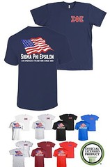 Sigma Phi Epsilon Fraternity Bella+Canvas American Flag USA SigEp Shirt