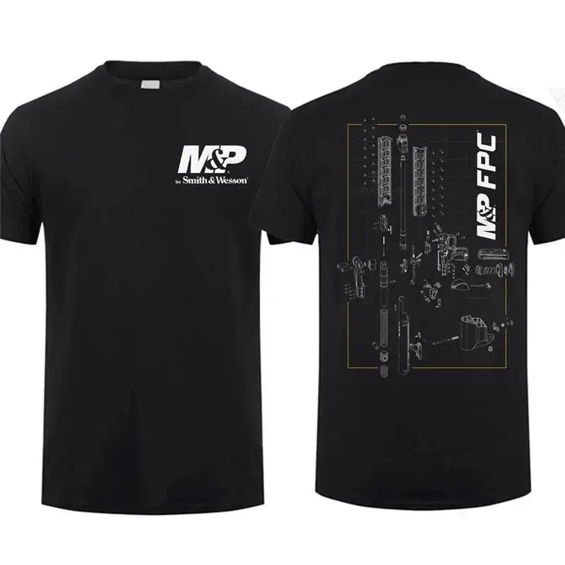 Tactical Rifle Blueprint Graphic T-Shirt Shooting Range Gun Tee gallery