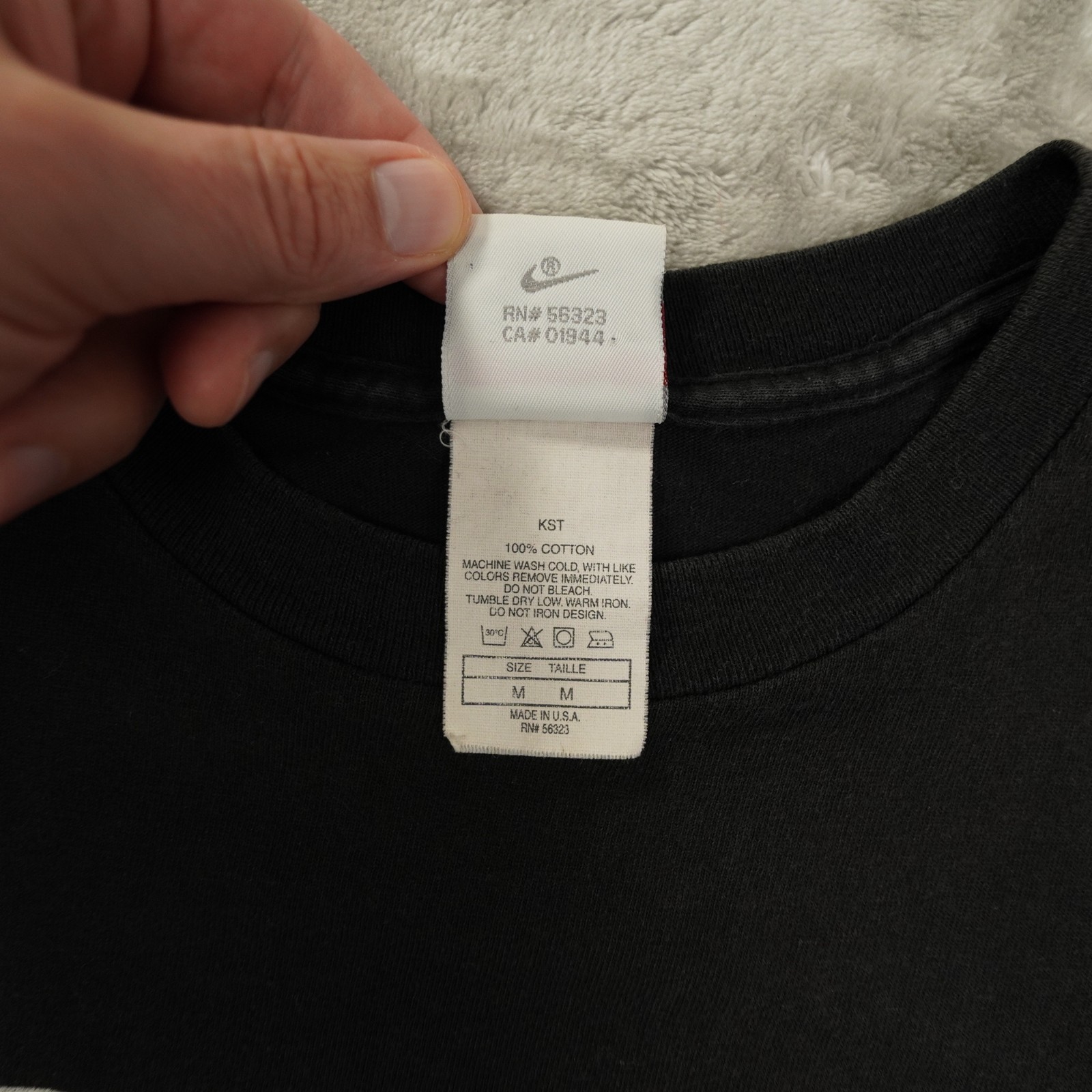 Nike Vintage 80s 90s Single Stitch T Shirt Men's Medium Black Logo Swoosh USA gallery