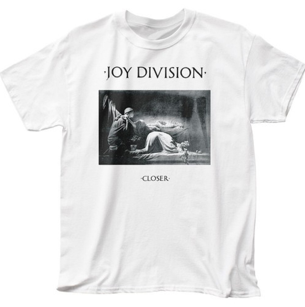 Joy Division Closer album t-shirt, men’s white graphic tee, classic rock band