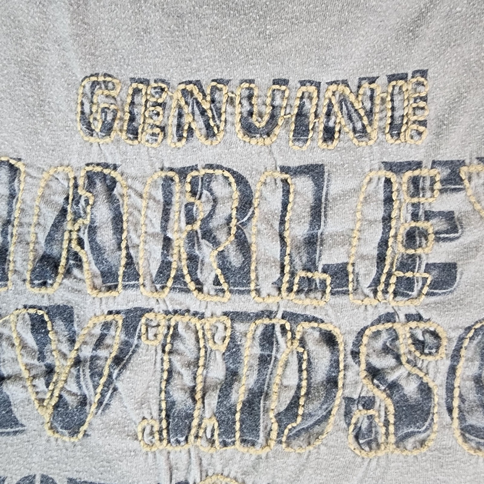 Harley Davidson Mens Sleeveless T-Shirt Large Brown Embroidery Wide Strap #1817 gallery