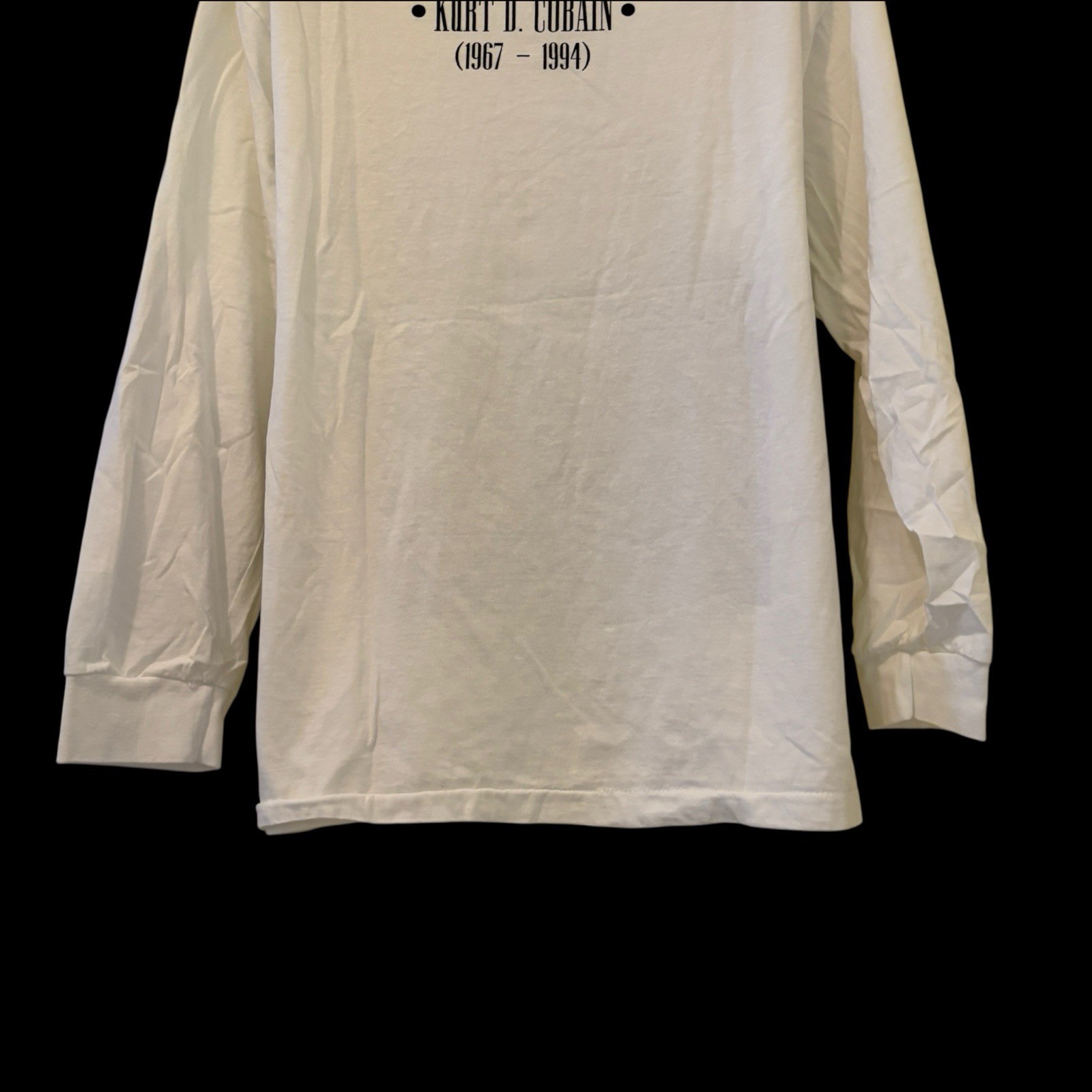 Vintage 1994 Nirvana Kurt Cobain Memorial 90s Band White RARE Sz L Shirt REPRINT gallery