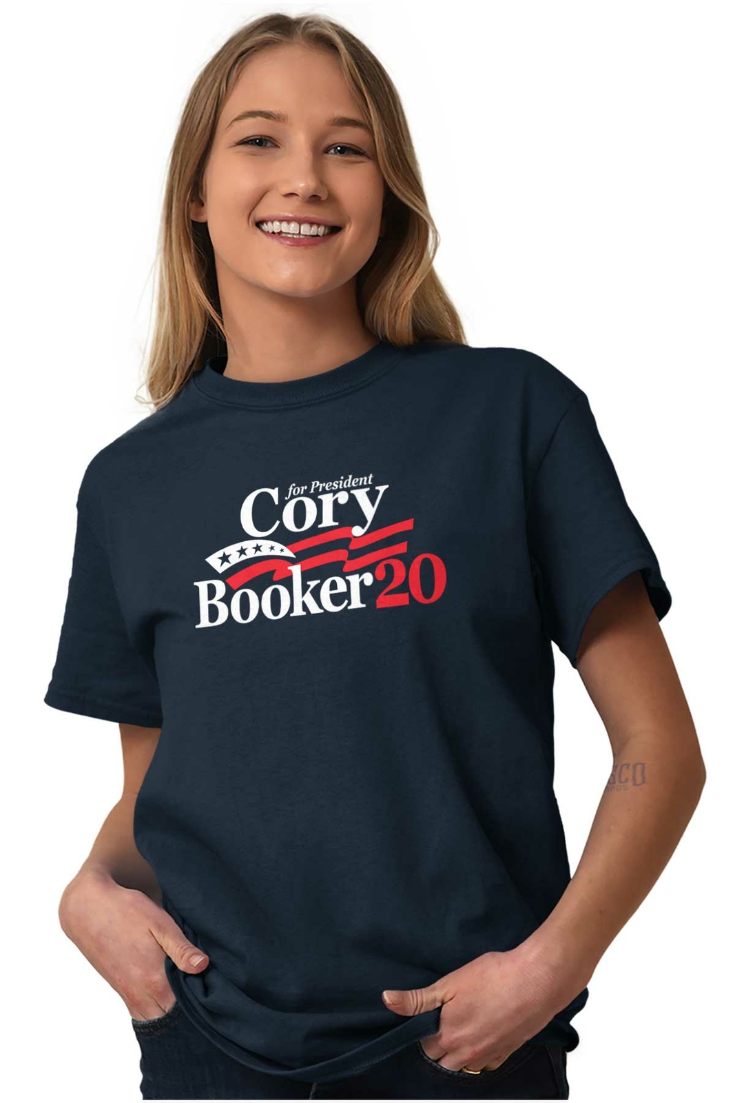 President Cory Booker 2020 Election Campaign Adult Short Sleeve Crewneck Tee gallery