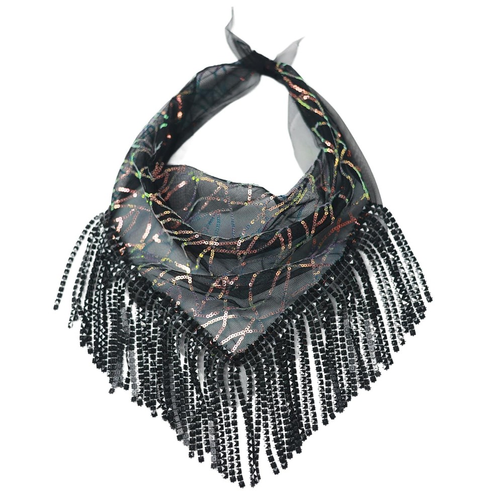 Rhinestone Bandanas for Women Sequin Mesh Headscarf – Glittering Hair Accesso…
