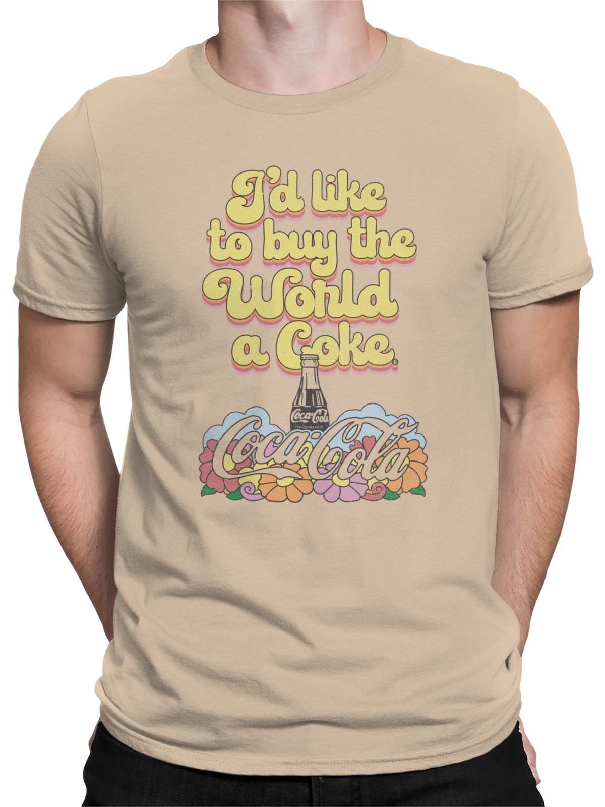 Officially Licensed Coca Cola World Coke Buy Vintage Design Men's T-shirt gallery