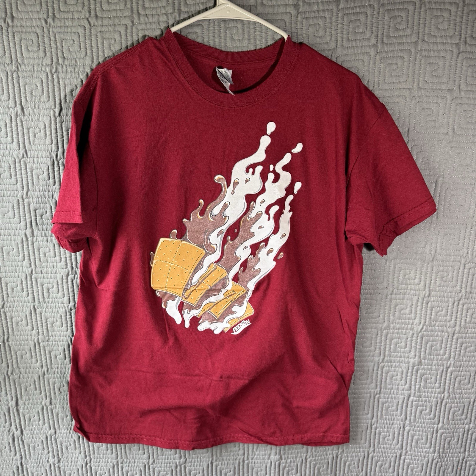 Gildan Heavy Cotton T-Shirt Mens Large Maroon Preston Playz 100% Cotton