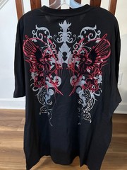 Delf Trading Inc. Imperious Brand Men’s Tshirt Shortsleeve Black with Red/Silver