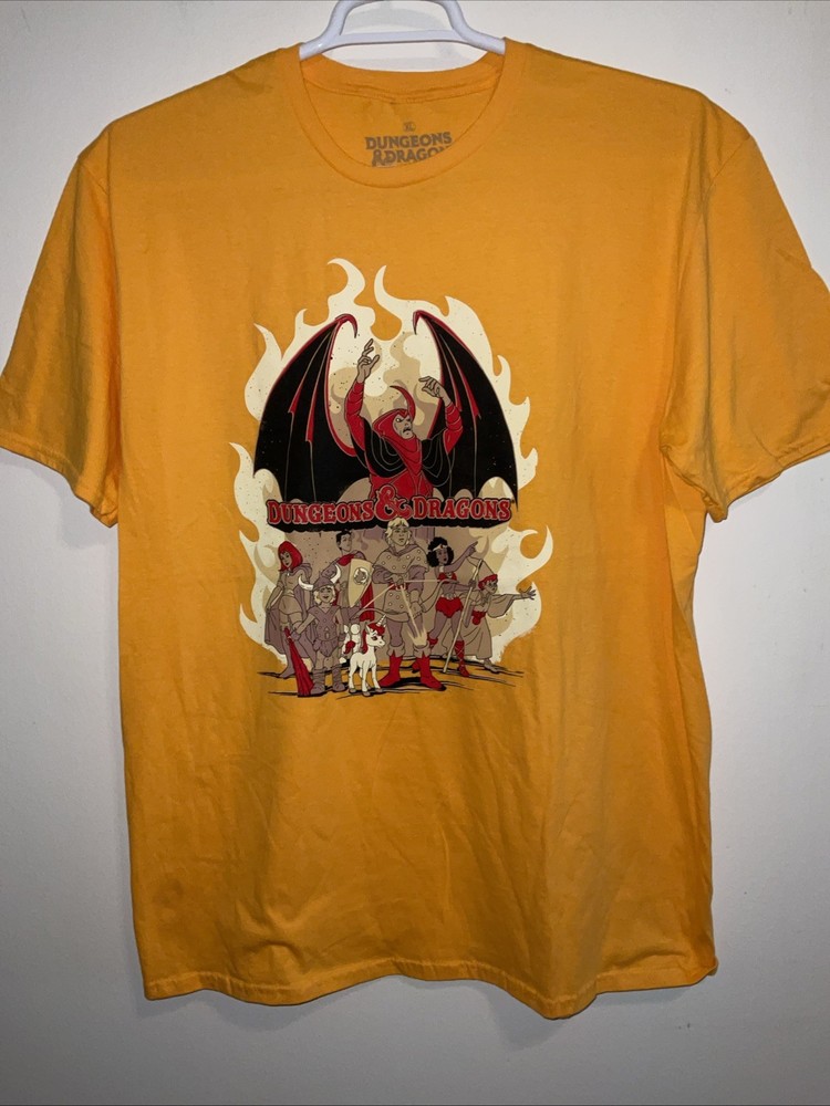 DUNGEONS AND DRAGONS YELLOW COTTON GRAPHIC T-SHIRT XL NEW