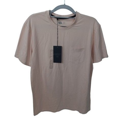 NEW VRST Men’s Essential Pocket Tee Light Pink Size S SS Gym Train Run Athletic