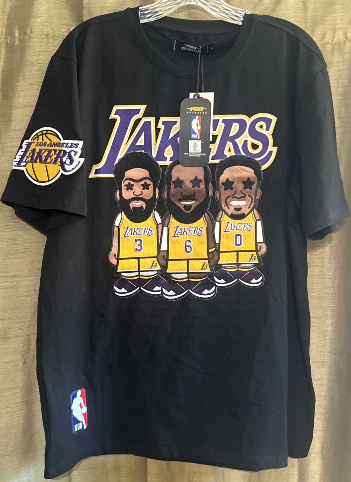 PRO Standard Men's Los Angeles LAKERS #3/6/0 Cartoon T-Shirt Black Size L(B-100 gallery