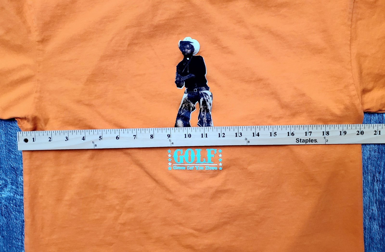 Tyler the Creator Golf Wang 'Gonna Cut You Down' Cowboy T-Shirt~Orange~Large gallery