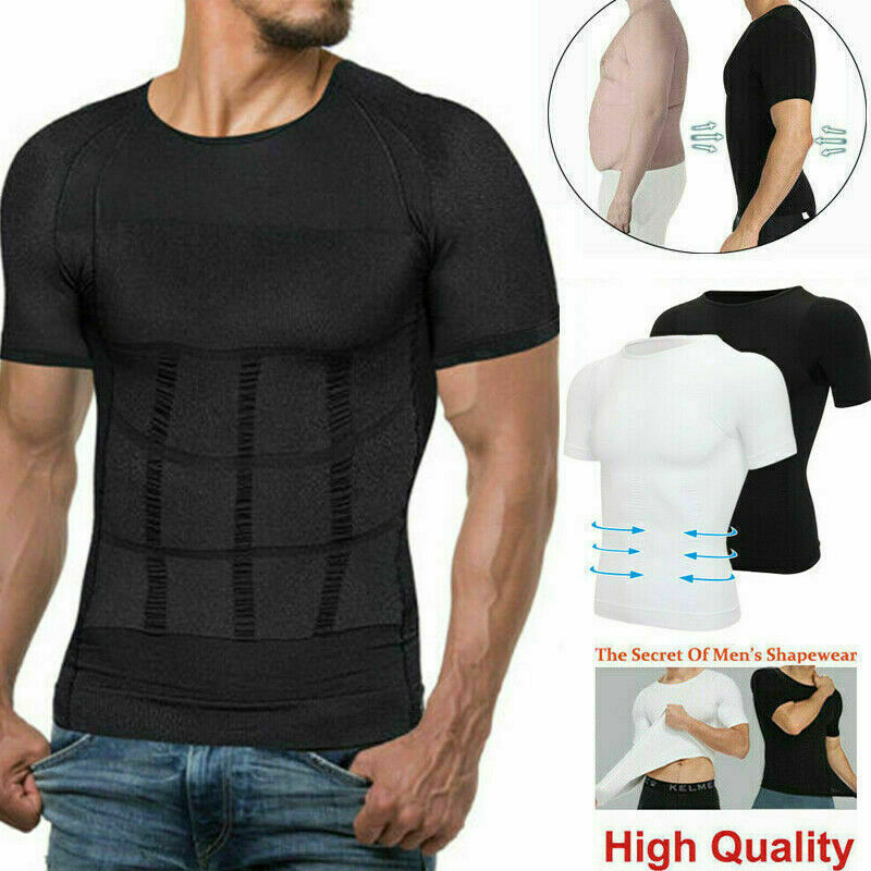 SecondSkin Men's Compression T-Shirts Body Shaper Slimming Cooling Fitness Tops gallery