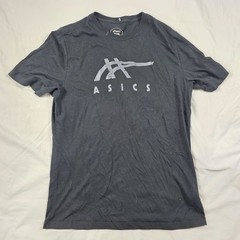 Asics Mens Logo Graphic Tee Medium Black Casual Short Sleeve T-Shirt Lightweight