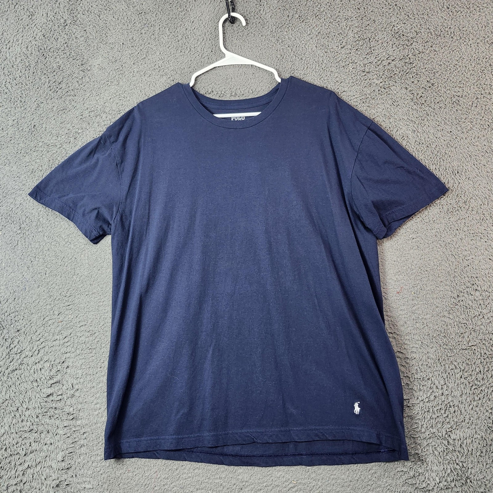 Polo Ralph Lauren Shirt Mens XL Navy Blue Classic Fit Pony Logo Crewneck Cotton gallery