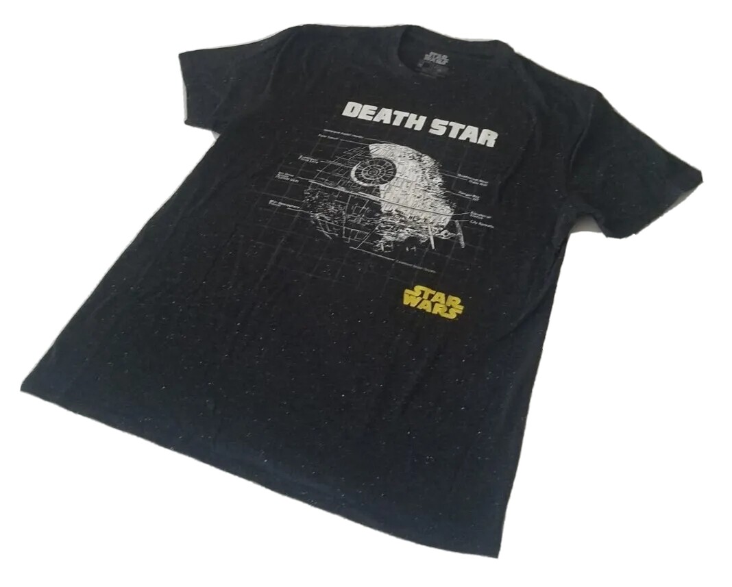 Star Wars DEATH STAR T-Shirt M Black Speckled SciFi Space Sith The Empire Jedi gallery