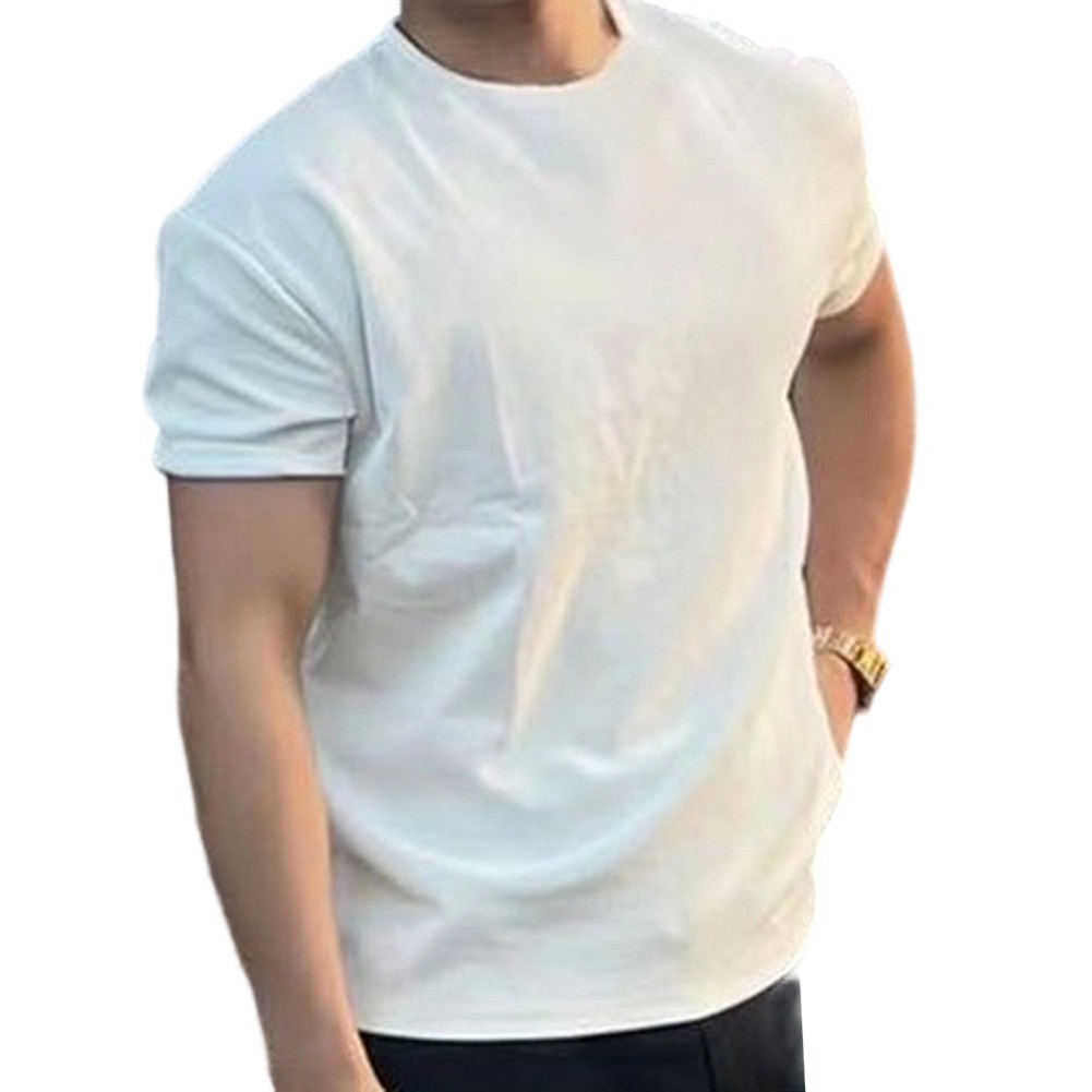 Gym Daily Wear Mens Loose Tee Round Neck Shirt 95% Polyester 5% Spandex gallery