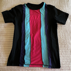 Black Pyramid Mens Size M Color Block Jersey 3D Logo Short Sleeve Spell Out