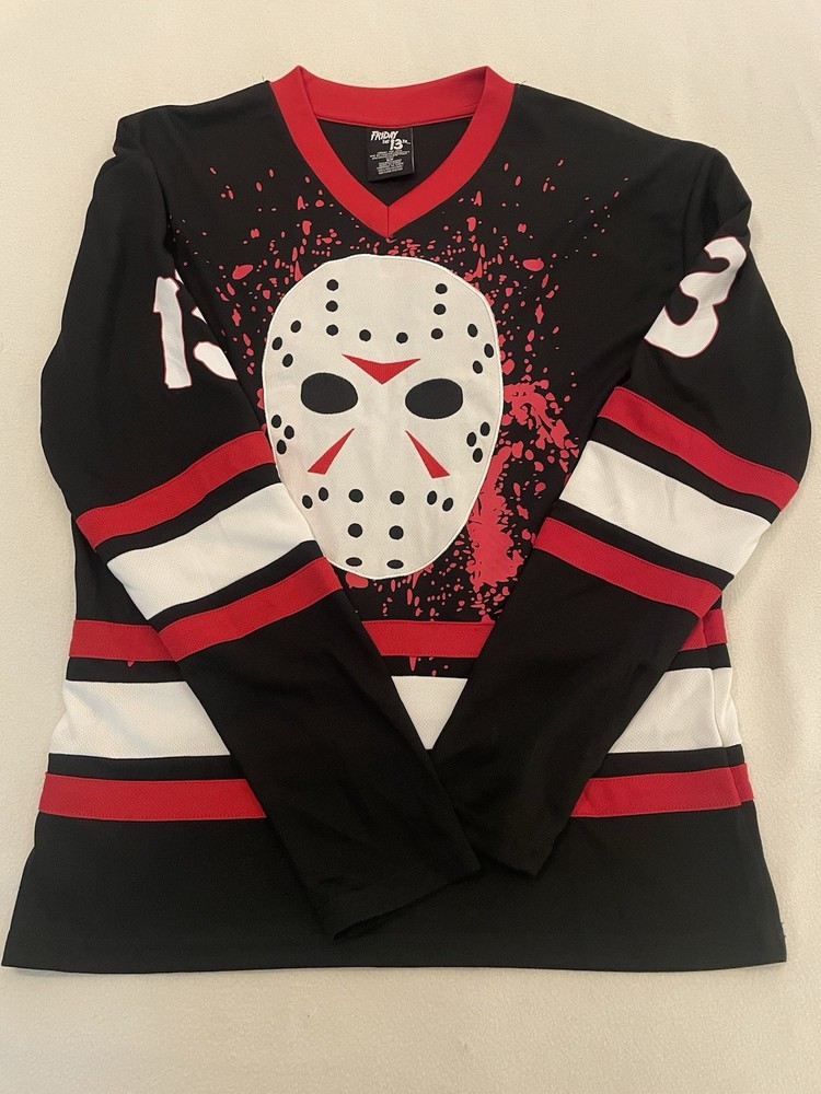 Friday the 13th Jason Voorhees Long Sleeve Hockey Jersey Size Men’s Small