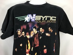 Winterland Mens Large NSYNC Tour 2000 Y2K Cotton Faded Black T Shirt U.S.A Made