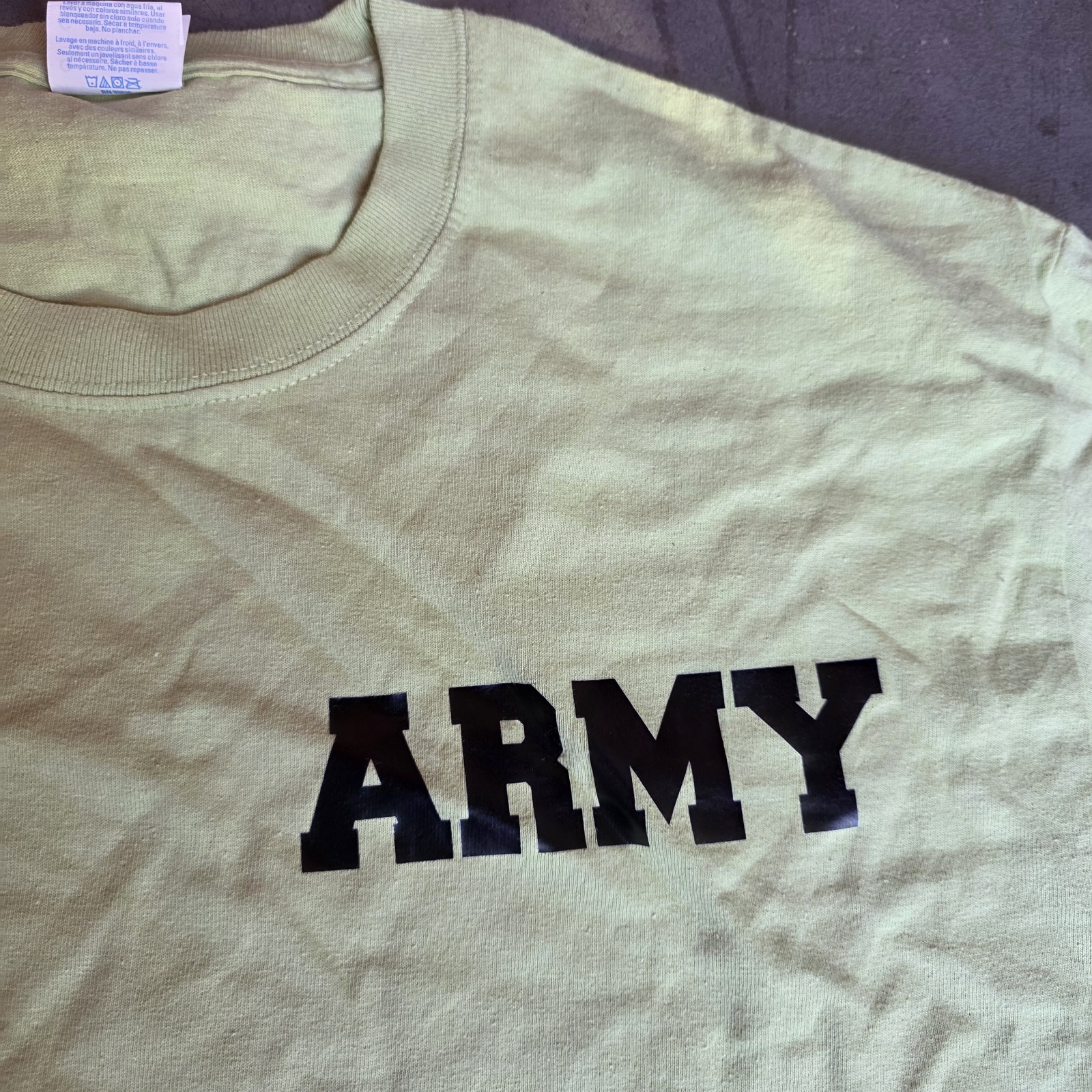 ARMY US ARMY distressed & faded Tee shirt t-shirt sz L gallery