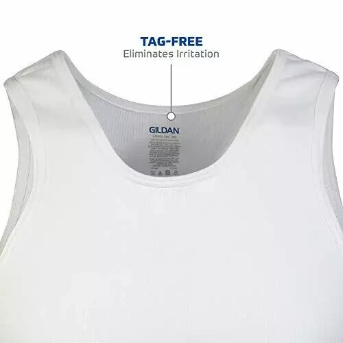 Gildan Men's A-Shirt Tanks, Multipack, Style G1104, White Tank Tops gallery