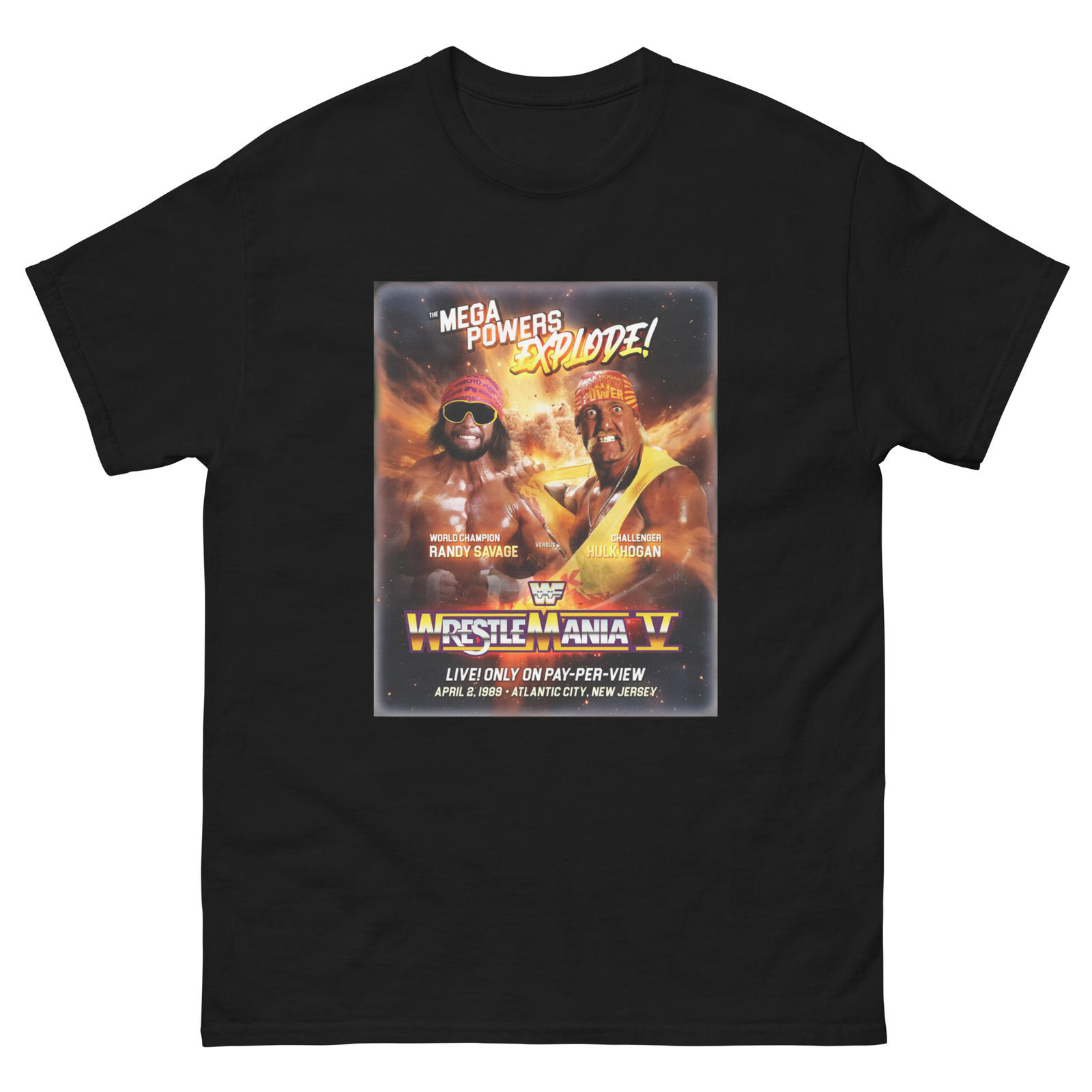 Wrestlemania 5 Poster T-Shirt, Hulk Hogan vs. Macho Man Randy Savage Classic Tee