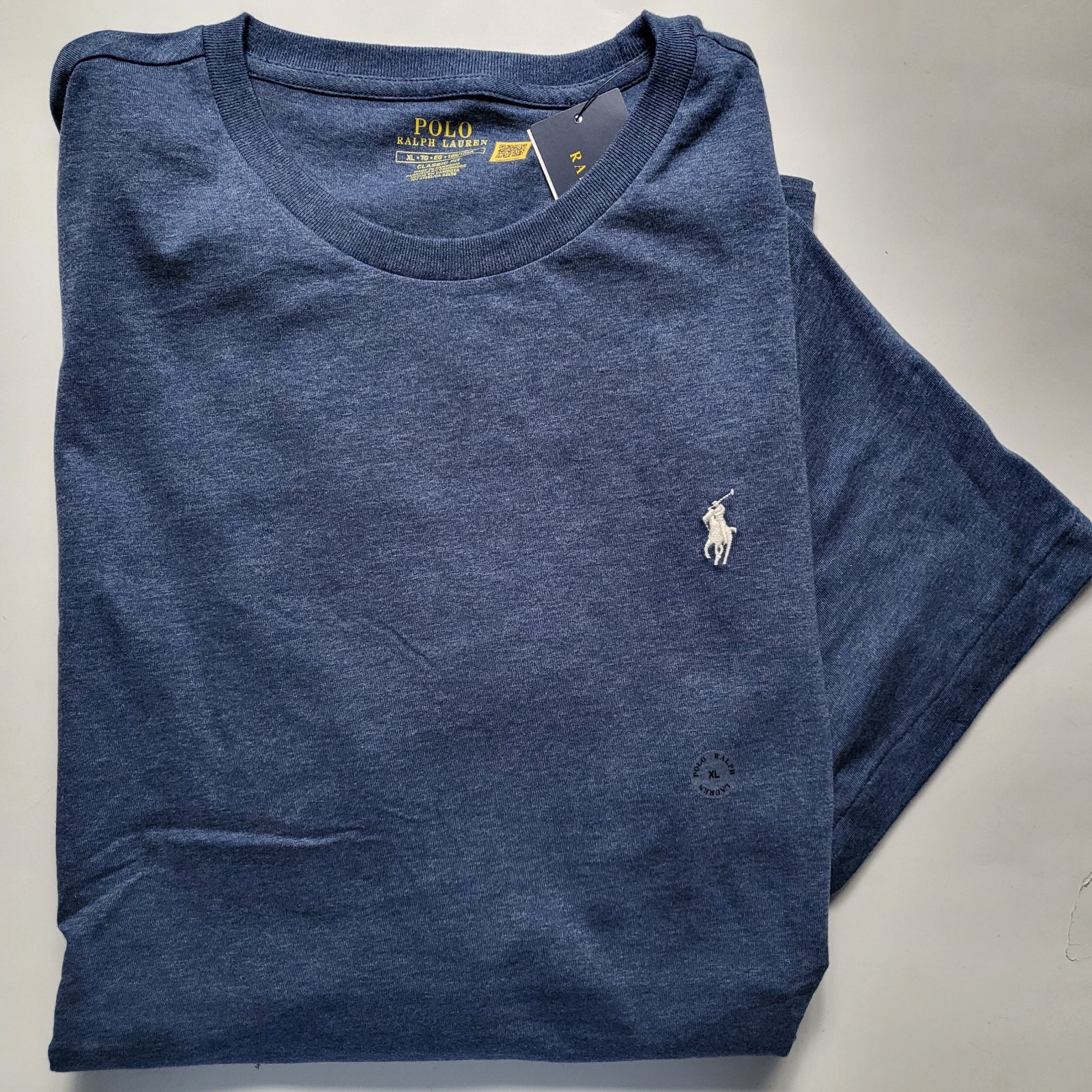Men`s POLO RALPH LAUREN crew neck T-shirt Classic Fit Size L XL 2XL Navy Blue gallery