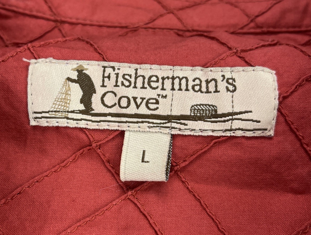 NWT Fisherman's Cove Men's Large Red Clay Short Sleeve Textured Free Shipping gallery