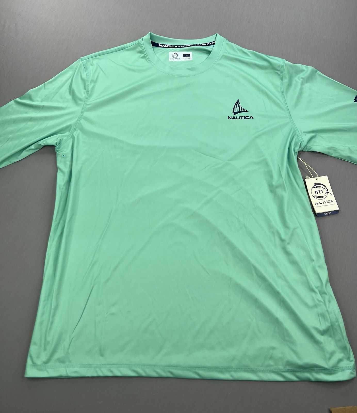 Nautica Mens OTF LS Performance Seas The Moment Fishing Shirt UPF 50+ Sz XL gallery