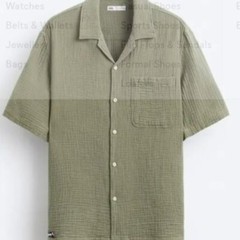 ZARA SEMI-SHEER TEXTURED SHIRT SIZE M 6103/300/505