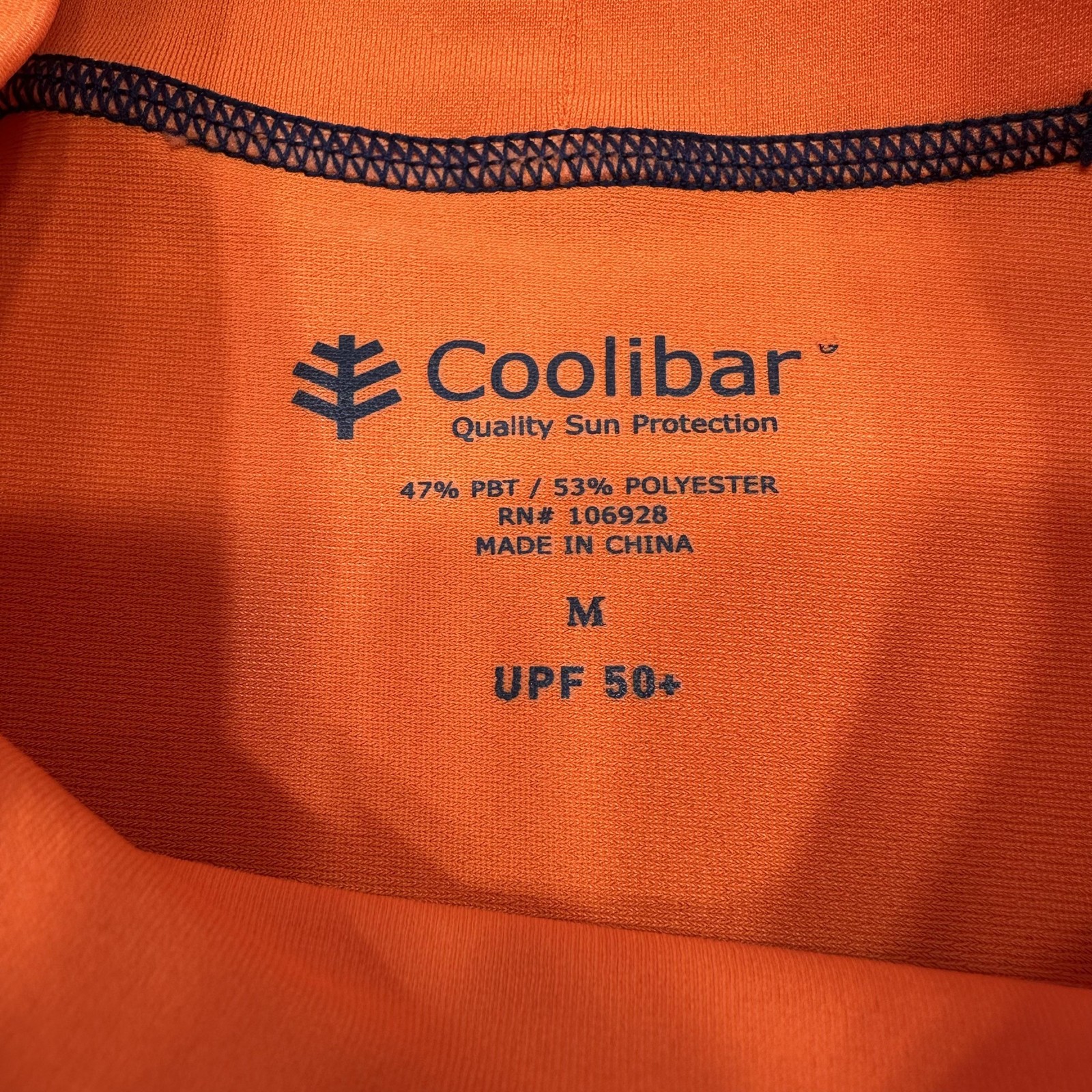 Coolibar Shirt Mens Medium Orange UPF 50+ Swim Rash Guard Mock Neck Short Sleeve gallery