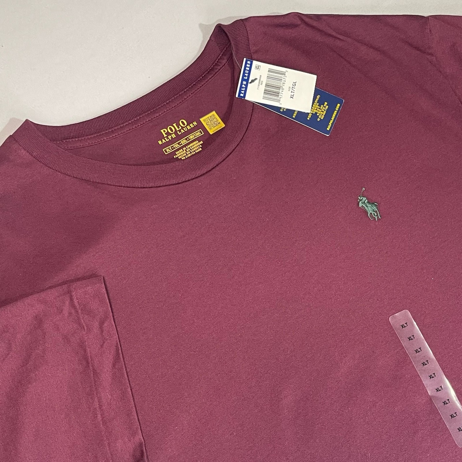 Polo Ralph Lauren Performance Jersey Short Sleeve T-Shirt XLT Burgundy NWT gallery