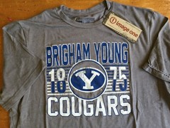 NWT Image One NCAA Brigham Young Cougars BYU T-shirt Graphic Tee Gray B4